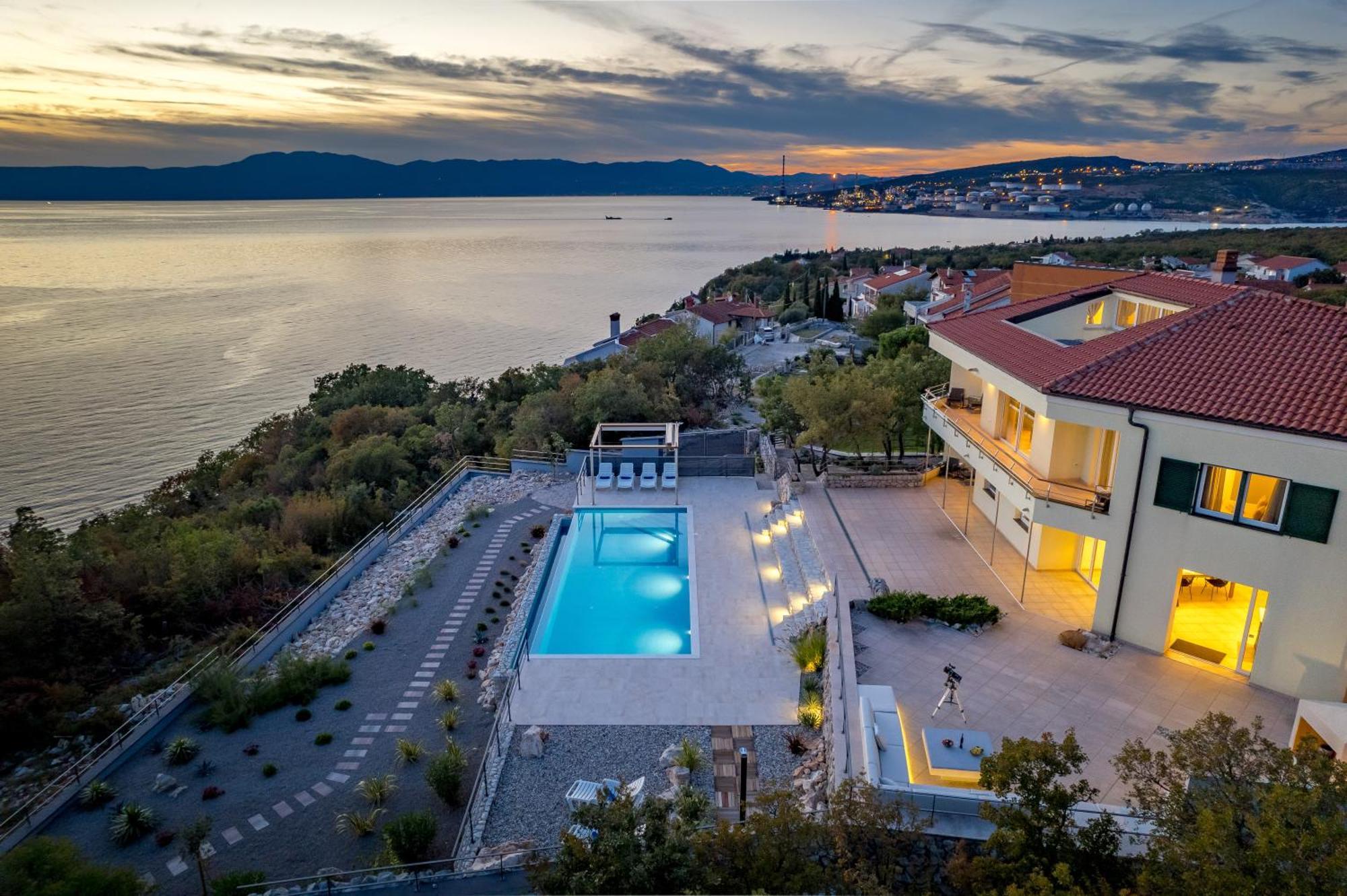 Luxury Villa Ostro With Pool & Krk Bridge View Kraljevica Exterior photo