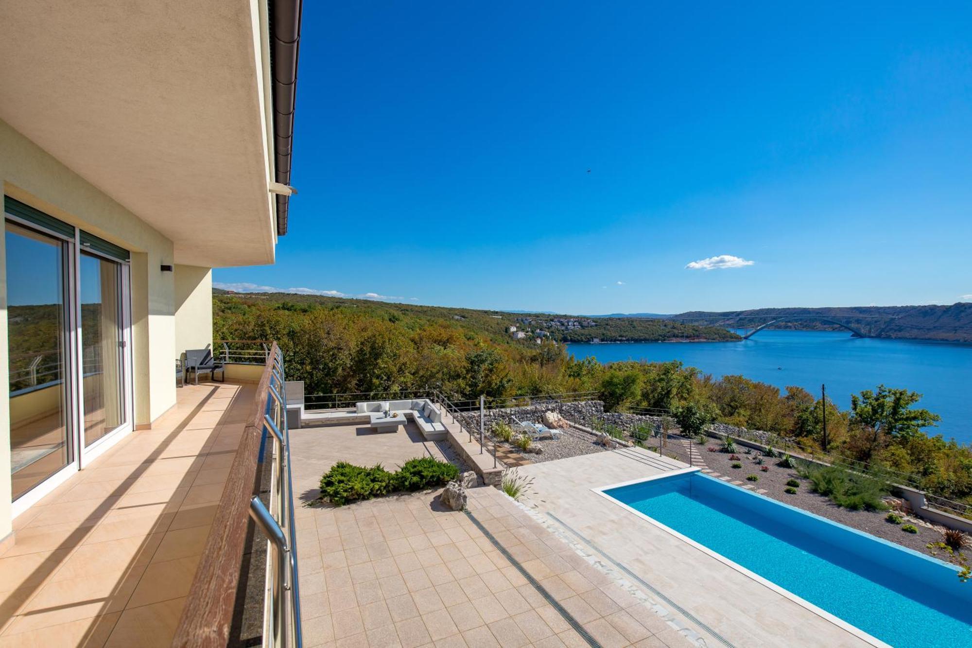 Luxury Villa Ostro With Pool & Krk Bridge View Kraljevica Exterior photo
