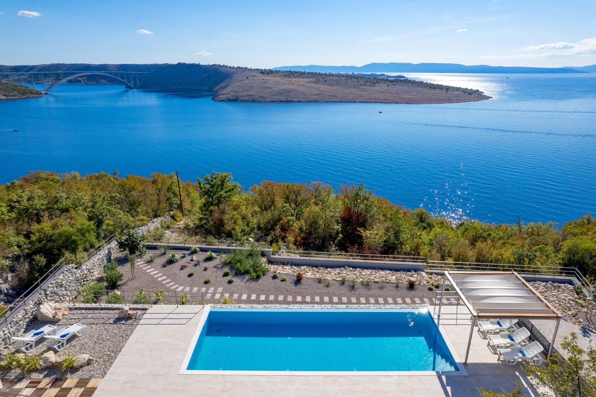 Luxury Villa Ostro With Pool & Krk Bridge View Kraljevica Exterior photo