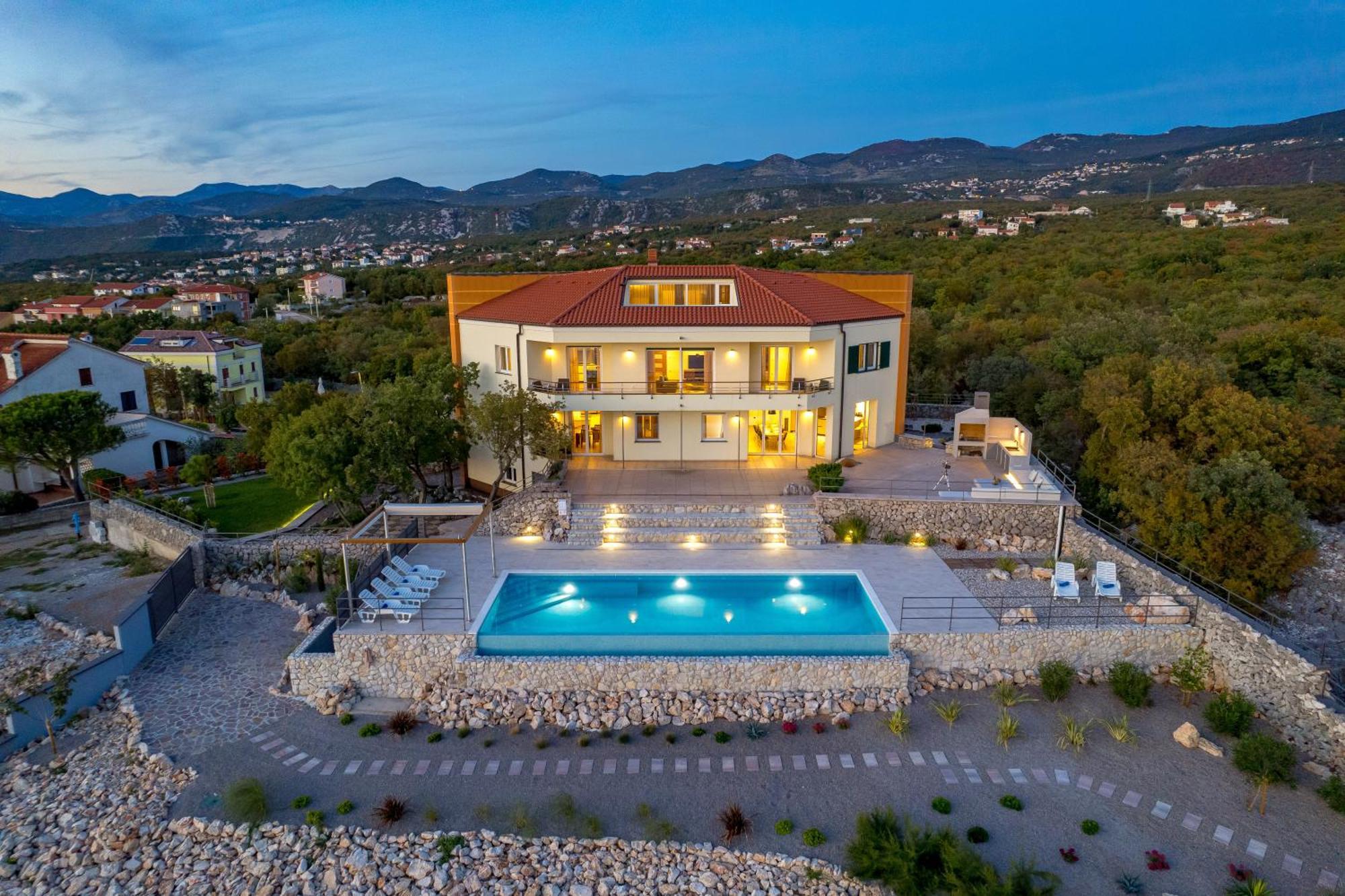 Luxury Villa Ostro With Pool & Krk Bridge View Kraljevica Exterior photo